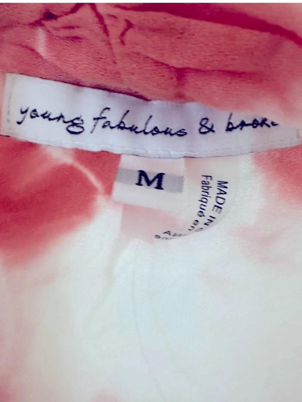 NWT • Young Fabulous & Broke Tie-Dye Tie-Front Carmen Top • Women’s Medium